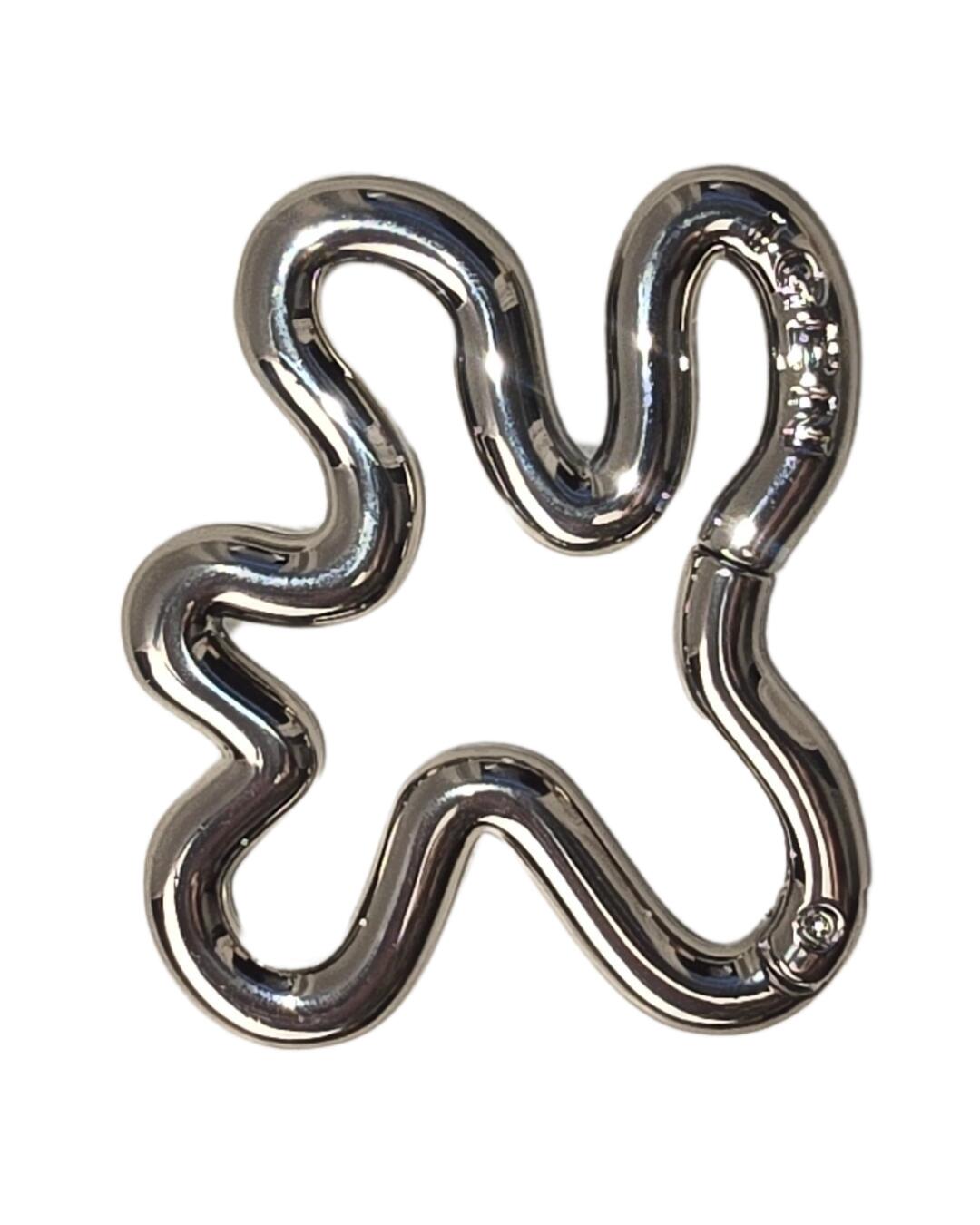 Swirl hook nøglering - sølvfarvet